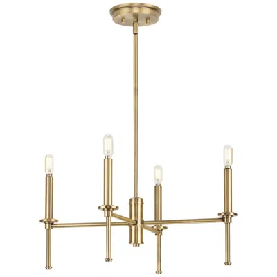 Progress Lighting Elara Collection Four-light Chandelier Light In Gold
