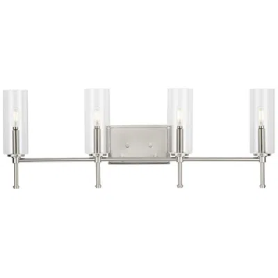 Progress Lighting Elara Collection Four-light New Traditional Clear Glass Bath Vanity Light