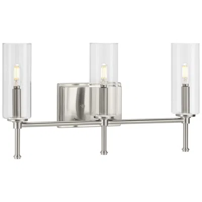 Progress Lighting Elara Collection Three-light Clear Glass New Traditional Bath Vanity Light