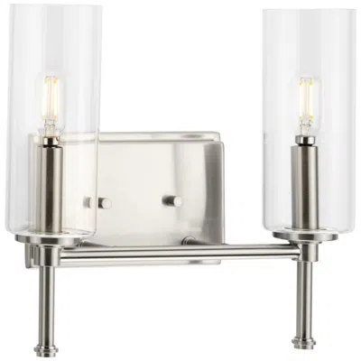 Progress Lighting Elara Collection Two-light New Traditional Clear Glass Bath Vanity Light