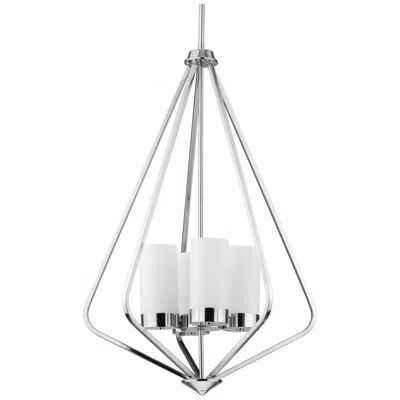 Progress Lighting Elevate Collection Four-light Etched White Glass Hanging Pendant Light
