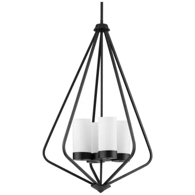 Progress Lighting Elevate Collection Four-light Etched White Glass Hanging Pendant Light