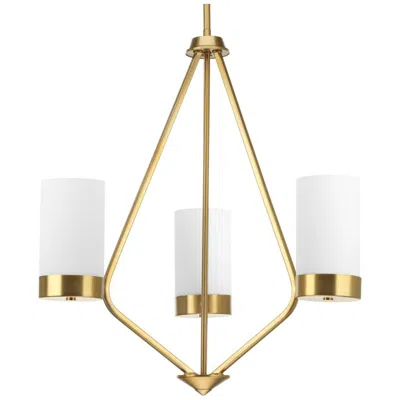 Progress Lighting Elevate Collection Three-light Etched White Glass Chandelier Light