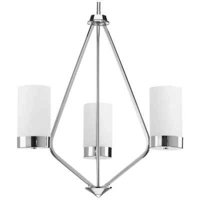 Progress Lighting Elevate Collection Three-light Etched White Glass Chandelier Light