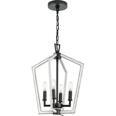 Progress Lighting Four-light 18" Chandelier Light In Matte Black,brushed Nickel