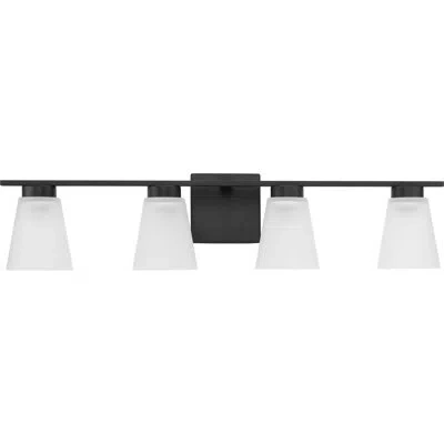 Progress Lighting Four-light Transitional Vanity Light In Matte Black