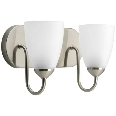 Progress Lighting Gather Collection Brushed Nickel 2-light Vanity Light