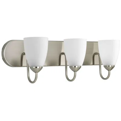 Progress Lighting Gather Collection Brushed Nickel 3-light Vanity Light