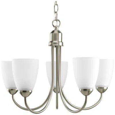 Progress Lighting Gather Collection Five-light Etched Glass Chandelier Light