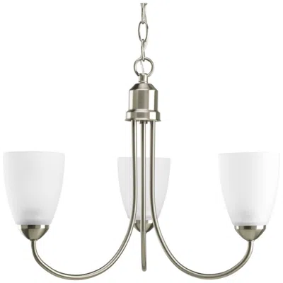 Progress Lighting Gather Collection Three-light Etched Glass Chandelier Light