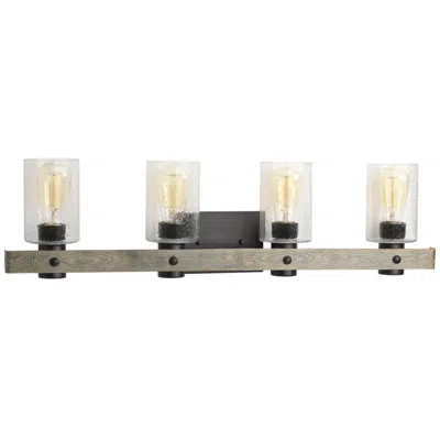 Progress Lighting Gulliver Collection Four-light Clear Seeded Glass Coastal Bath Vanity Light