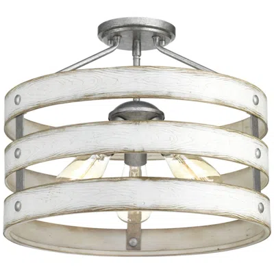 Progress Lighting Gulliver Collection Three-light 17" Semi-flush Convertible