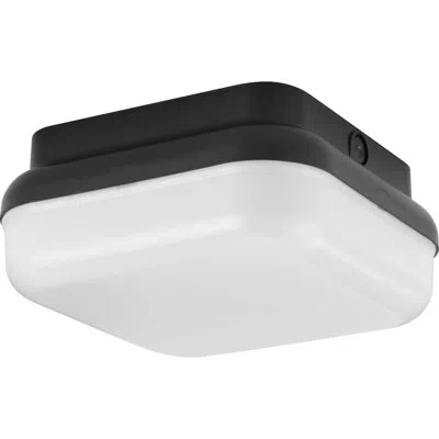 Progress Lighting Hard Nox Black  10-in Square Flush Mount Light