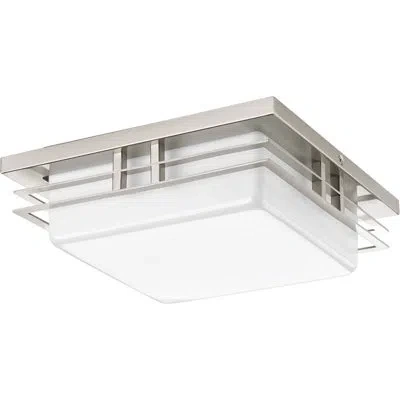 Progress Lighting Helm 1 Light Led Flush Mount Light In Brushed Nickel