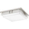 Progress Lighting Helm 2 Light Flush Mount In Brushed Nickel