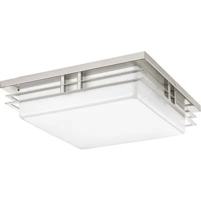 Progress Lighting Helm 2 Light Flush Mount In Brushed Nickel