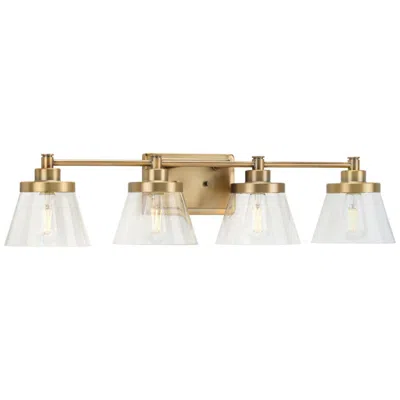 Progress Lighting Hinton Collection Four-light Clear Seeded Glass Farmhouse Bath Vanity Light