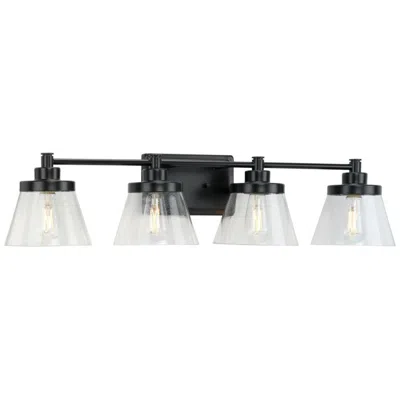 Progress Lighting Hinton Collection Four-light Clear Seeded Glass Farmhouse Bath Vanity Light
