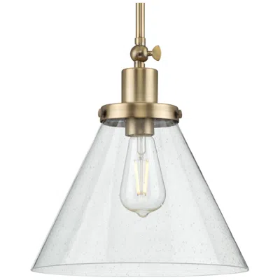 Progress Lighting Hinton Collection One-light Seeded Glass Hanging Pendant Light In Gold