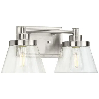 Progress Lighting Hinton Collection Two-light Clear Seeded Glass Farmhouse Bath Vanity Light
