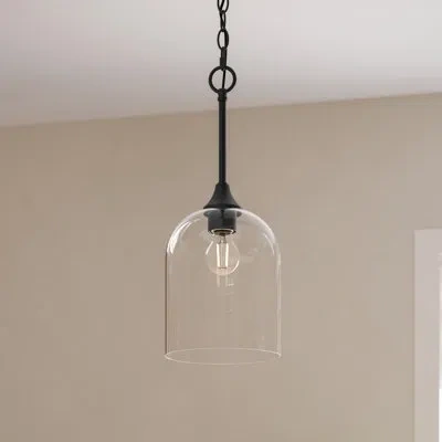 Progress Lighting Ilia 1-light Matte Black Pendant With Clear Glass Shade