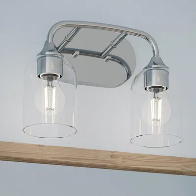 Progress Lighting Ilia 2-light Polished Chrome Bath Vanity With Clear Glass Shades In Silver