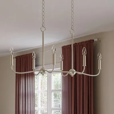 Progress Lighting Ilia 6-light Brushed Nickel Island Chandelier In Silver