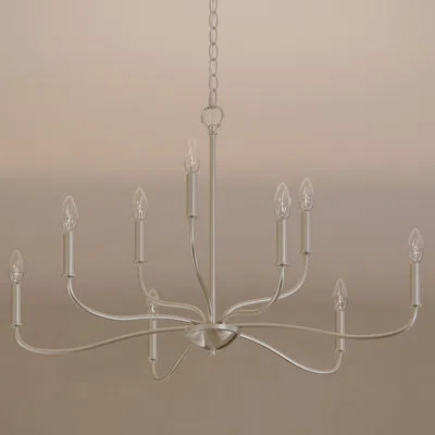 Progress Lighting Ilia 9-light Brushed Nickel Two-tier Chandelier In Metallic