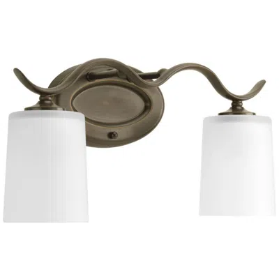 Progress Lighting Inspire 2-light Antique Bronze Etched Glass Vanity Light