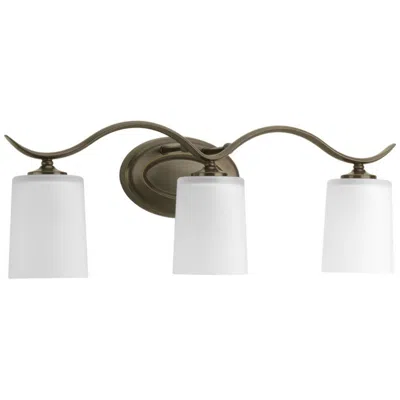 Progress Lighting Inspire Antique Bronze 3-light Etched Glass Vanity Light