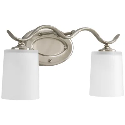 Progress Lighting Inspire Brushed Nickel 2-light Etched Glass Vanity Light