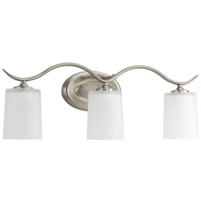 Progress Lighting Inspire Brushed Nickel 3-light Etched Glass Vanity Light