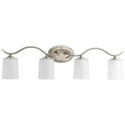 Progress Lighting Inspire Brushed Nickel 4-light Etched Glass Vanity Light