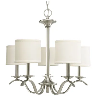Progress Lighting Inspire Collection Five-light Off-white Linen Shade Chandelier Light