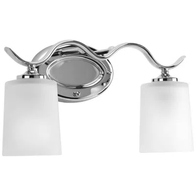 Progress Lighting Inspire Polished Chrome 2-light Etched Glass Vanity Light
