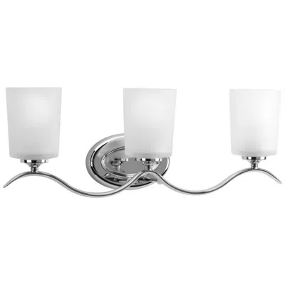 Progress Lighting Inspire Polished Chrome 3-light Etched Glass Vanity Light