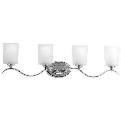 Progress Lighting Inspire Polished Chrome 4-light Etched Glass Vanity Light