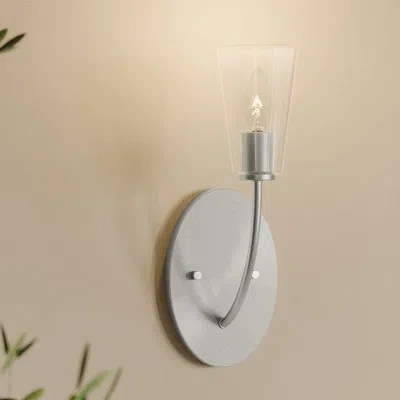 Progress Lighting Jheni Brushed Nickel 1-light Wall Sconce With Clear Glass Shades In Silver
