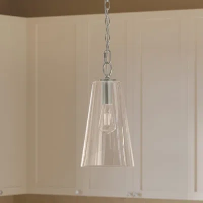 Progress Lighting Jheni One-light Brushed Nickel Pendant With Clear Glass Shade In Neutral