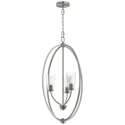 Progress Lighting Jheni Three-light Foyer Pendant With Clear Glass Shades In Silver