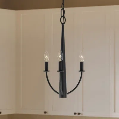 Progress Lighting Jheni Three-light Matte Black Chandelier