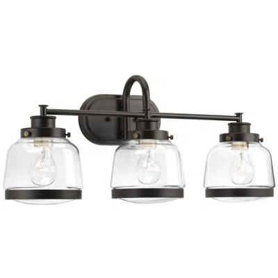 Progress Lighting Judson Collection Three-light Clear Glass Farmhouse Bath Vanity Light
