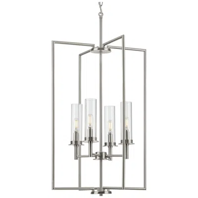Progress Lighting Kellwyn Collection Four-light Clear Glass Foyer Pendant Light