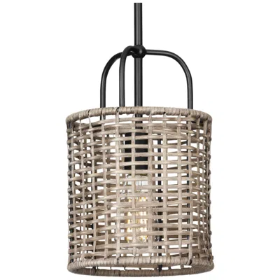 Progress Lighting Lavelle Collection One-light Mocha Finish Rattan Hanging Mini-pendant Light