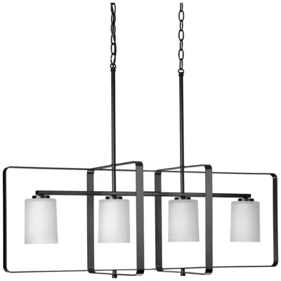 Progress Lighting League Collection Four-light Etched Glass Chandelier Light