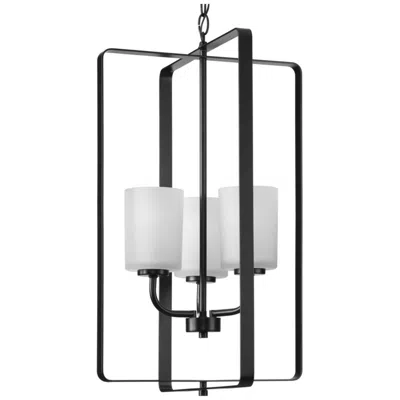 Progress Lighting League Collection Three-light Etched Glass Foyer Chandelier Light
