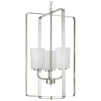 Progress Lighting League Collection Three-light Etched Glass Foyer Chandelier Light