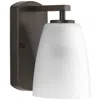 Progress Lighting Leap Collection One-light Etched Glass Modern Bath Vanity Light