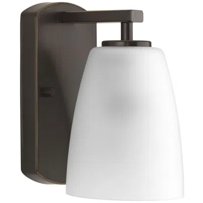 Progress Lighting Leap Collection One-light Etched Glass Modern Bath Vanity Light