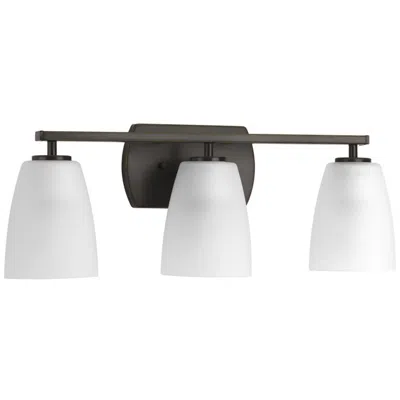 Progress Lighting Leap Collection Three-light Etched Glass Modern Bath Vanity Light